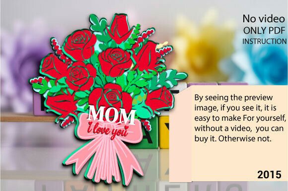 Download Mom I Love You Rose Bouquet SVG 2015 - Love Collection