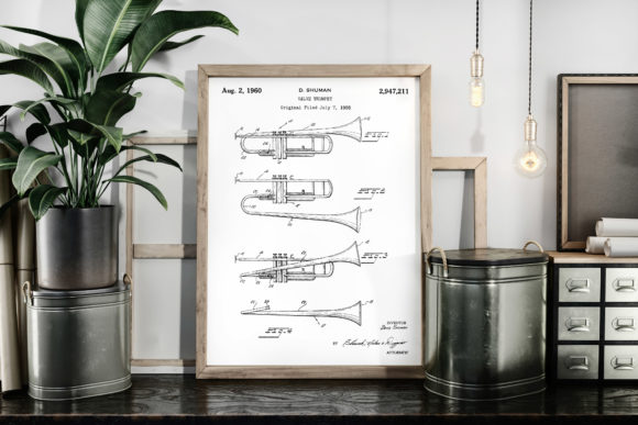 Download Valve Trumpet 1960 Patent Art Poster - 1960 Collection