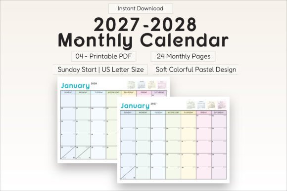 Download 2027 2028 Monthly Calendar - 2028 Collection