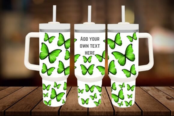 Download Green Butterfly 40oz Tumbler - Premium Resources