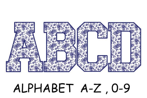 Download Toile Floral Alphabet Letters &amp; Numbers - Premium Resources
