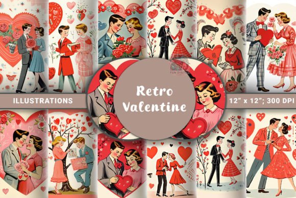 Download 1960S Retro Valentines Day Illustrations - 1960 Collection