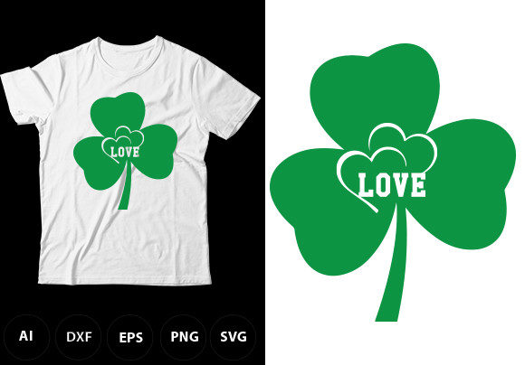 Download Lucky Love T-Shirt Design, Irish Day Tee - Love Collection