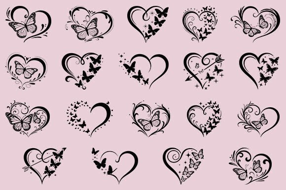 Download Heart with Butterfly SVG, Heart SVG,Love - Premium Resources