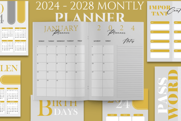 Download Five Year Monthly Planner 2024-2028 - 2028 Collection
